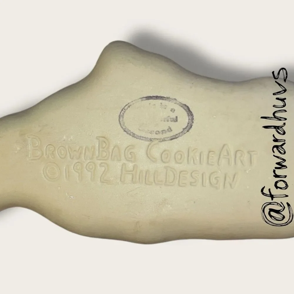 1992 Brown Bag Cookie Art Stoneware Vintage Cookie Mold
